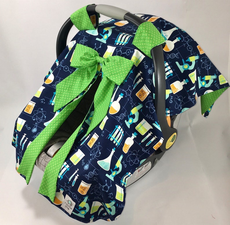 Car Seat Canopy Car Seat Cover Science Blue Green Nursing Etsy