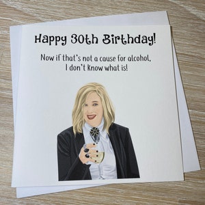Schitts Creek birthday card - blank inside - personalised schitts creek card, moira rose card, 30th 40th 50th 60th 70th 80th card