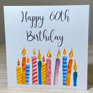 age Birthday card - personalised 16th, 21st, 30th, 40th, 50th, 60th, 70th, 80th, 90th, 100th birthday card, any age card, lots of candles
