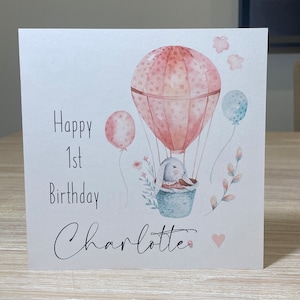 Personalised 1st birthday card, card for girl, 1st birthday, first birthday card for girl, cute card for kids, card for one year old