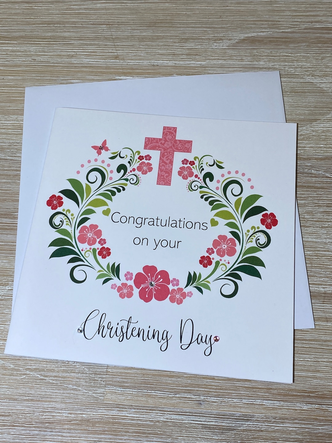 Christening Day Card, Christening Card for Girl, Girls Christening Card