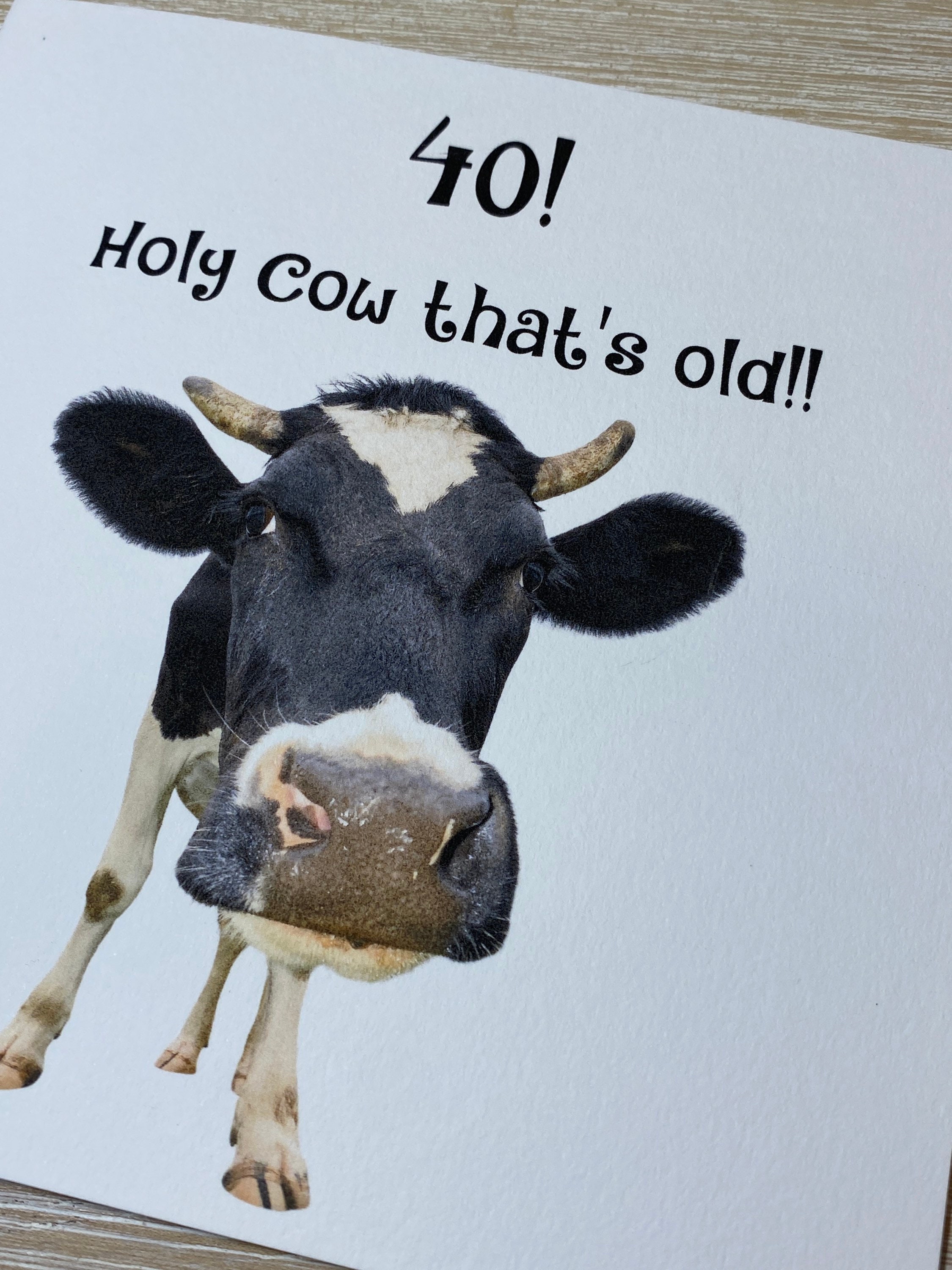 Funny Birthday Card - Funny Cow Birthday Card- 30th 40th 50th 60th 70th ...