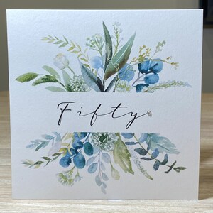 Age Birthday card- green leaves