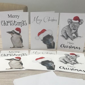 Christmas card pack, Australian Christmas cards, Australian animals Christmas cards, Personalised Christmas cards