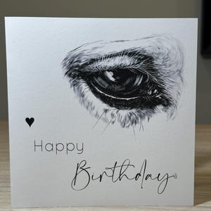 Horse birthday card, Personalised horse birthday card, Horse eye card, card for horse lover, Animal birthday card