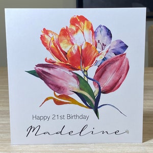 Age Birthday card - personalised age birthday card, 21st 30th 40th 50th 60th 70th 80th 90th 100th birthday card,  card for her