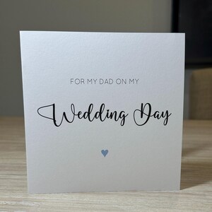 For my dad on my wedding day, Wedding day dad card, Card to dad on wedding day,  Blank inside