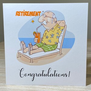 retirement card - blank inside - personalised retirement card, beach retirement card, relaxing on the beach card, any occasion beach card