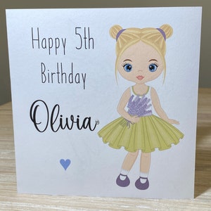 Personalised Girls birthday card, Personalised birthday card , 1st, 2nd, 3rd, 4th, 5th, 6th birthday card, granddaughter card