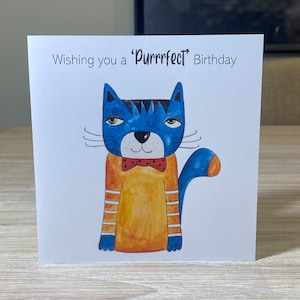 Cat birthday card, cat lover birthday card, personalised cat birthday card, Funny cat birthday card