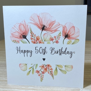 Age Birthday card- Personalised Age birthday card, Age birthday card for her, pink green birthday card