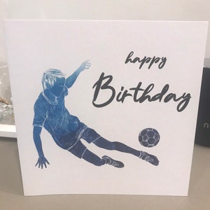 Soccer birthday card, soccer player birthday card, birthday card for him, personalised birthday card for soccer player, football card