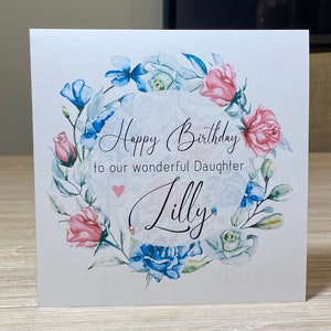 Personalised Daughter Birthday card, personalised birthday card, card for daughter, birthday card for daughter, Daughter birthday card