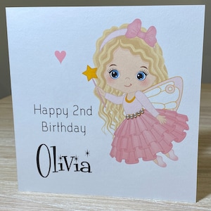 Princess birthday card, Personalised birthday card , 1st, 2nd, 3rd, 4th, 5th, 6th birthday card, kids birthday card, granddaughter card