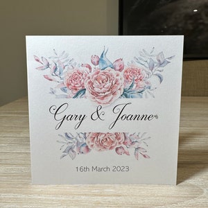 Personalised wedding card, Wedding card with names, card for wedding day