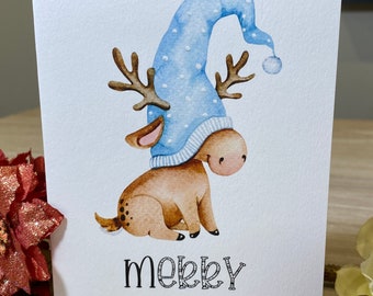 Christmas card, personalised Christmas card, reindeer Christmas card, 1st Christmas, son grandson Christmas card, nephew Christmas card
