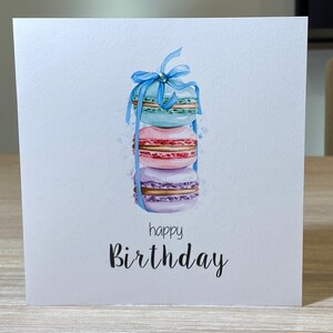 Birthday card - macaroon - option to personalise