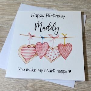 Personalised Birthday card - Personalised birthday card, personalised birthday card, card for her, birthday card for friend