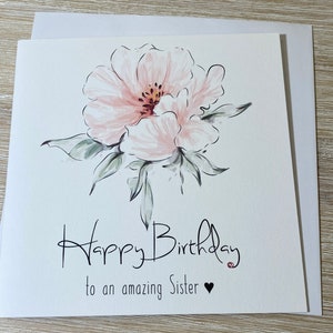 Sister Birthday card - option to personalise