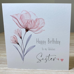Sister Birthday card - option to personalise