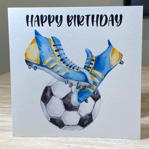 Soccer birthday card, Personalised soccer birthday card, soccer card, soccer boots and ball card, Card for boys, card for soccer player