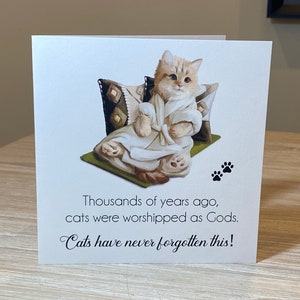 Cat birthday card, cat lover birthday card, personalised cat birthday card, Spoilt cat birthday card, cute cat birthday card, Blank Inside