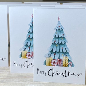 Christmas card  - option to personalise, Personalised Christmas card pack, Christmas tree cards, pack of Christmas cards