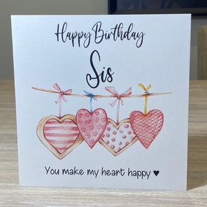 Sister Birthday card, personalised birthday card, card for sister , birthday card for sister , personalised sister birthday