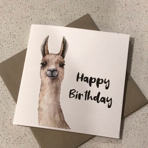 Llama birthday card