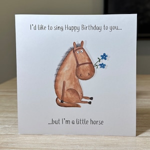 Funny Birthday card, horse birthday card, card for horse lover, funny horse card, horse birthday card, funny animal birthday card