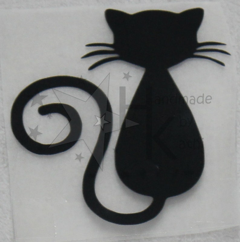 Iron-on patch - cute cat - many possible colors