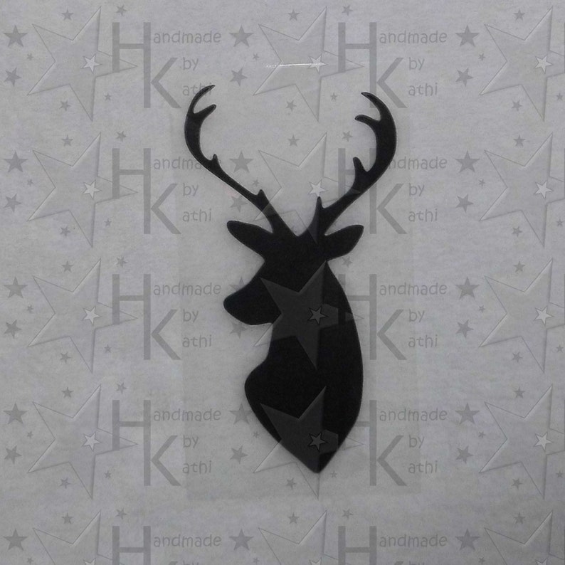 Iron-on image - deer / reindeer (head) - many possible colors
