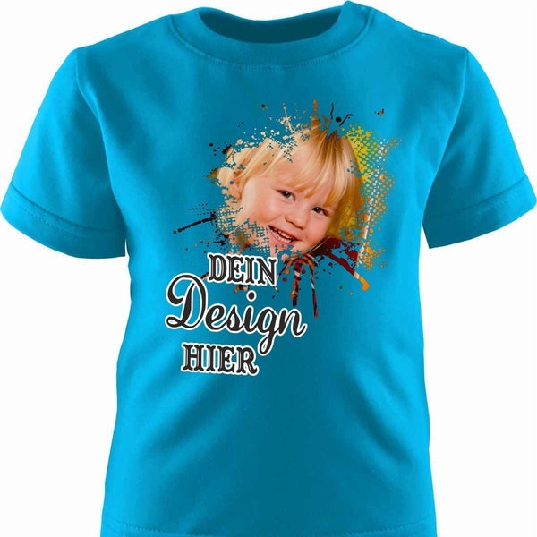 Baby & Kinder Kurzarm T-Shirt basic personalisiert mit deinem Wunschmotiv
