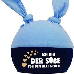 2-Zipfel Babymütze Multicolor Ich bin der Süße