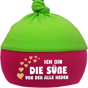 1-Zipfel Babymütze Multicolor Ich bin die Süße