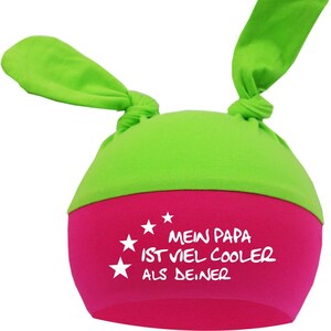 2-Zipfel Babymütze Multicolor Mein Papa ist cooler