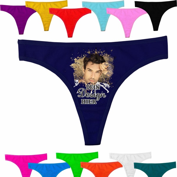 Women's string thong personalized with your desired motif