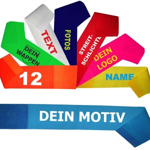 Bracciale in velcro alto 5 cm personalizzato con il motivo desiderato, stampato individualmente con testo, logo, foto