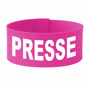 Brazalete ajustable "PRESS" | 5 cm de alto | en 3 tamaños | brazalete de seguridad y promocional | cierre de velcro