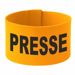 Brassard ajustable « PRESSION » | 10 cm de hauteur | Disponible en 3 tailles | Brassard de sécurité et publicitaire | Fermeture par boucle Velcro