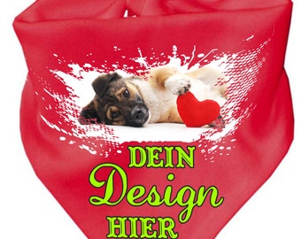 Dreieckstuch Hundehalstuch personalisiert mit deinem Wunschmotiv
