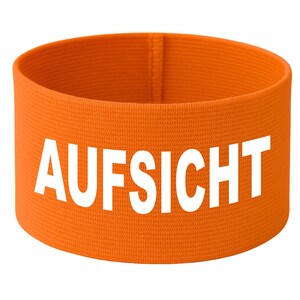 gummielastische Armbinde "AUFSICHT" | 10 cm Höhe | in 2 Größen | Sicherheits- & Werbeband | Schleife