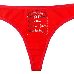 Women&#39;s thong with the motif Do you want sex