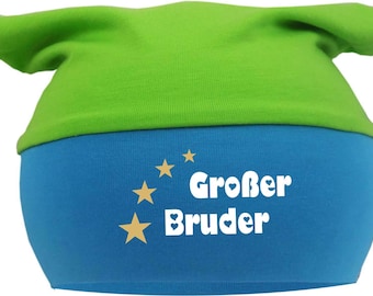 Kopftuch Babymütze Multicolor mit großer Bruder