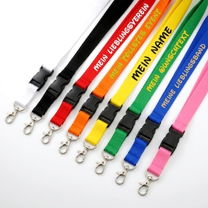 Personalisierbares Schlüsselband / Lanyard 20 mm Breite | bedruckt mit Wunschtext, Logo oder Foto | Keyholder Geschenk