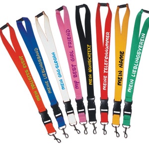 Porte-clés 25 mm fermeture de sécurité personnalisé avec le texte souhaité, imprimé individuellement avec texte, logo, photo