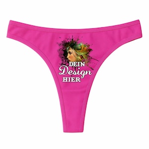 Personalized women's thong/gauntlet with custom print | Name, photo, text or logo | Gift for her, Valentine's Day, wedding, bachelorette party