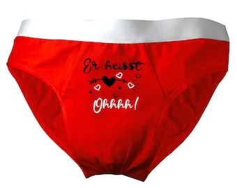 Men&#39;s briefs printed with His name is Ohhh