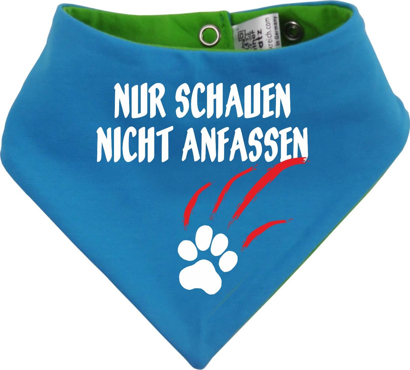 Dog reversible scarf multicolor with Just look don't touch