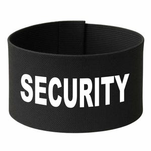 Adjustable "SECURITY" armband | 10 cm high | in 3 sizes | safety & promotional armband | loop with Velcro closure